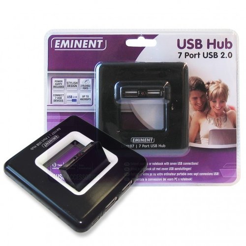 Eminent 7 Poorts USB Hub + Adapter