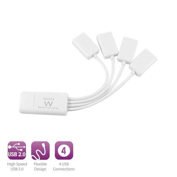 Ewent ew1110 Flexibele 4 Poorts USB Hub